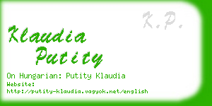 klaudia putity business card